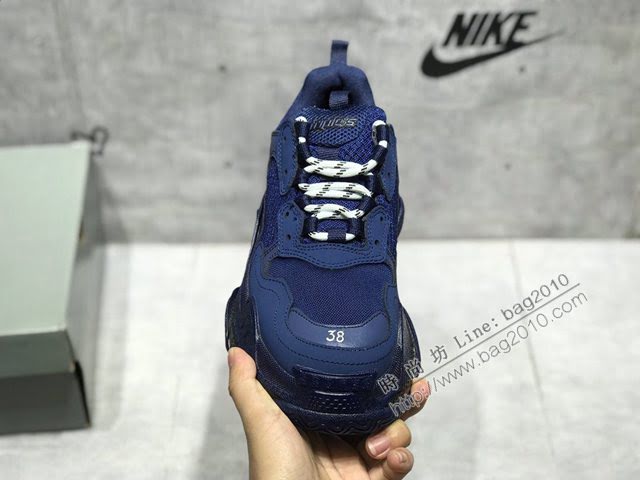 Balenciaga經典款男女鞋 巴黎世家頂級版本Triple S厚底氣墊大底LOGO老爹鞋 Balenciaga情侶款老爹鞋  hdbl1266